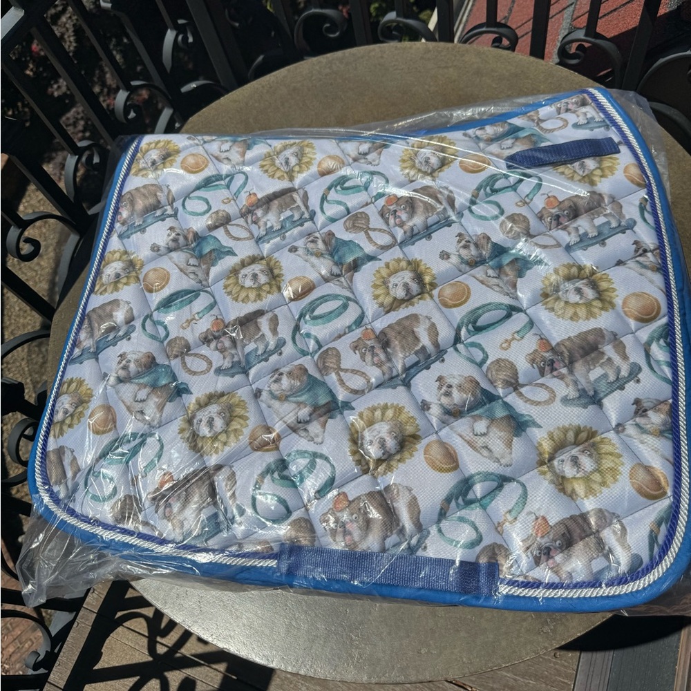 NWT Penny Equestrian Bulldog Print Full (horse sized) Dressage Pad